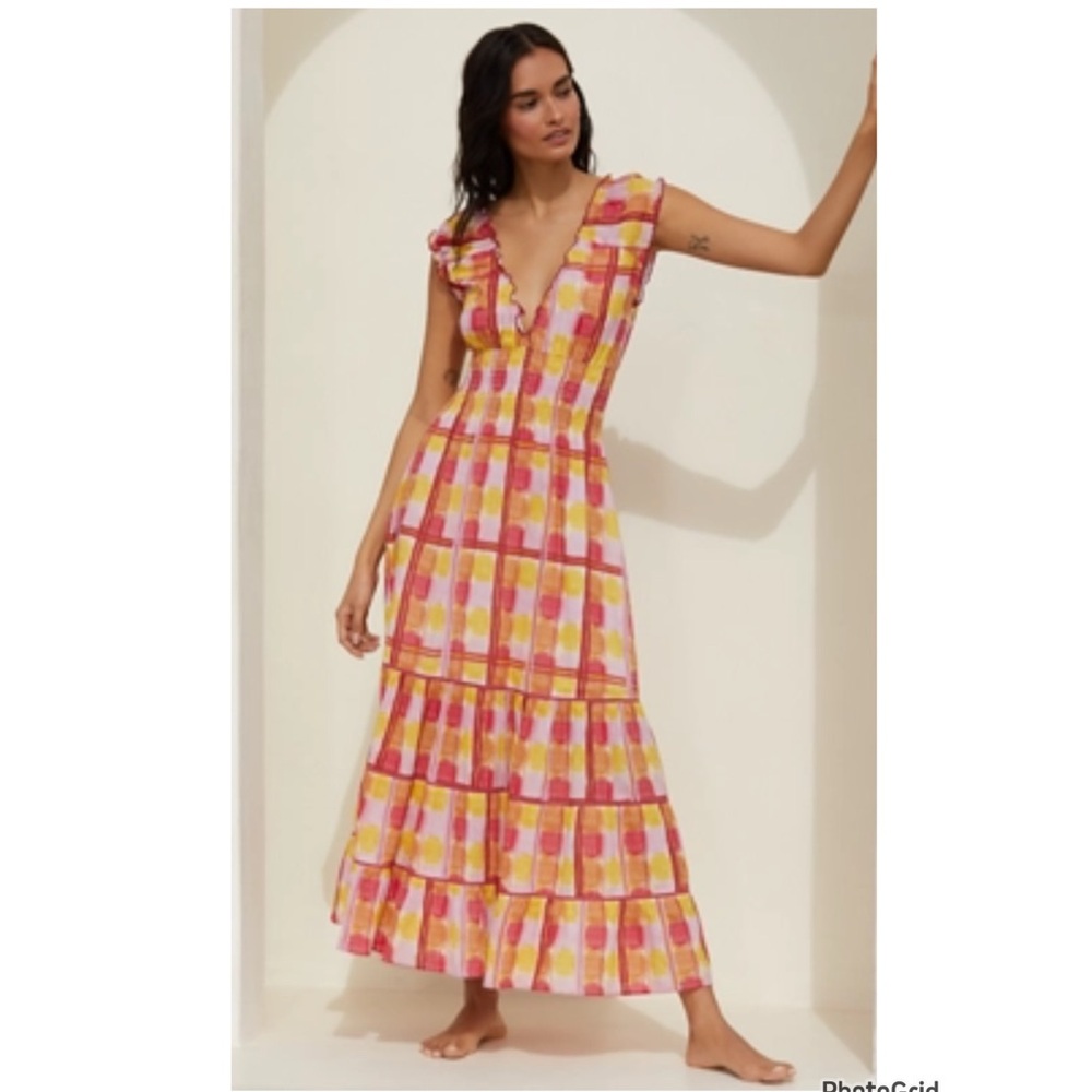 Anthropologie Ro’s Garden Hilda V Neck Dress Medium
